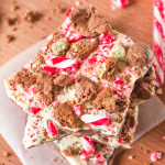 With layers of milk and white chocolate covered in crushed candy canes, mint chocolate biscuits and Lindor truffles, this bark is easy and tastes great!