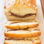This Eggnog Loaf is soft, tender and has a rich, chocolate cream cheese layer baked into the centre, to add a contrast to the sweet eggnog!