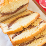 This Eggnog Loaf is soft, tender and has a rich, chocolate cream cheese layer baked into the centre, to add a contrast to the sweet eggnog!
