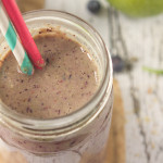 A super food smoothie packed with apple and blueberry along with spinach and a little flax. Energy boosting and filling, this is the perfect smoothie to start your day off right!