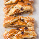 This easy Chocolate Chip Biscoff Danish Braid is ready in 30 minutes and tastes utterly divine. Rich chocolate cuts through the sweet, spicy Biscoff to create a gooey centre to the crisp, flaky puff pastry braid. A heavenly dessert or super decadent breakfast!