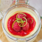 These Lime Possets are velvety smooth, creamy and filled with fresh, tart lime juice. Topped with a fresh no-cook raspberry sauce and fresh raspberries, these are easy to make, yet totally divine!