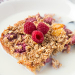 This Orange and Raspberry Baked Oatmeal is the perfect make ahead, healthy breakfast for the whole family! It's delicious and so easy to make!