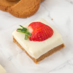 These creamy Lemon and Ginger Cheesecake Bars are easy to make and pack a real flavour punch with their gingersnap crust and zest filled cheesecake top!