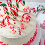 Layers of cake, peppermint buttercream and candy canes make this the ultimate Christmas dessert for any Candy Cane lover! #ad