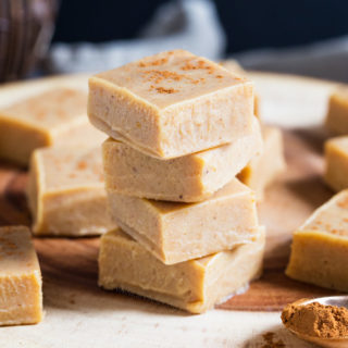 My Pumpkin Spice Fudge is out of this world amazing. Spicy, sweet and with just a hint of pumpkin purée, you don't even need a candy thermometer to make it!