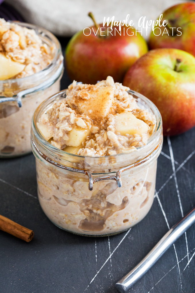 These Maple Apple Overnight Oats are the perfect make ahead breakfast; with two ways to make them, you're bound to fall in love with these creamy, sweet and fruity oats!