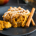 This Pumpkin Apple Coffee Cake is soft, spicy and filled with chunks of tender apple. The perfect accompaniment to your afternoon coffee, that crunchy top really takes it to another level!