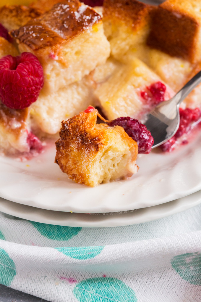 This Lemon and Raspberry French Toast Bake will have you going back for seconds and thirds! The perfect Spring flavour combination, this is a decadent weekend brunch recipe the whole family will love!