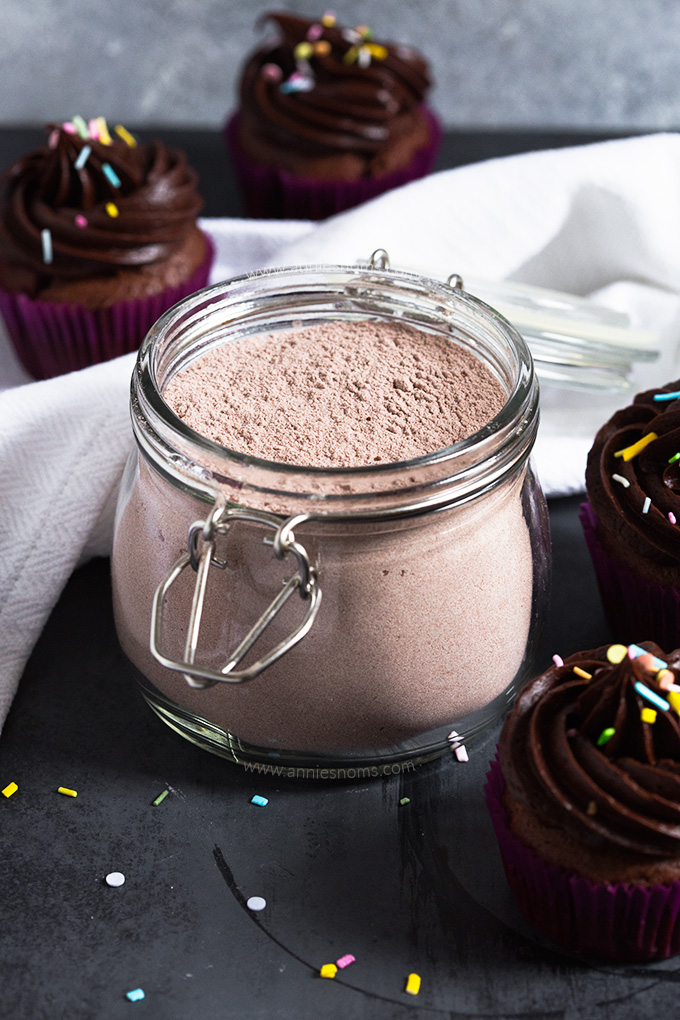 The perfect homemade Chocolate Cake Mix to keep in your pantry and have ready to make cupcakes, cakes and anything else you can think of!