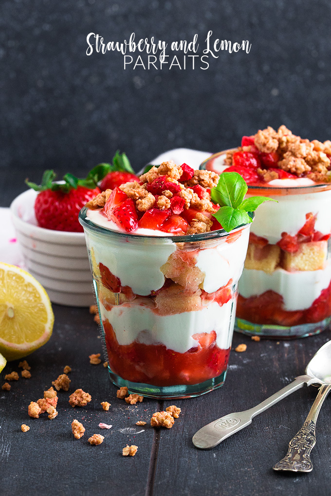 This easy, no bake Strawberry and Lemon Parfaits are ready in 5 minutes, perfect for breakfast or a quick treat and are full of amazing flavours!