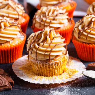 A soft spiced cupcake, cinnamon sugar top, cinnamon frosting and a drizzle of melted chocolate make these Pumpkin Churro Cupcakes irresistible and perfect for Autumn!