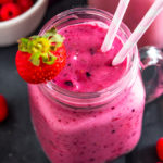 This Mixed Berry and Vanilla Smoothie is the perfect post workout pick me up or quick lunch. Fruity and sweet, it's a favourite in my house that I make almost every day!