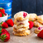 These Strawberry Shortcake Cookies are a hybrid between a shortcake and cookie. Made with cream, sugar and fresh strawberries, these are simple, quick to make and satisfying!