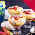 This Rhubarb and Custard Eton Mess recipe is super quick and easy to make and is a delicious twist on the classic Eton Mess. Just perfect for Summer!