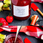 This Strawberry Rhubarb Jam is simple to make and tastes sublime. Using seasonal rhubarb with strawberries makes this jam sweet, but slightly tart. Use it on toast, on scones or with your porridge!