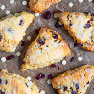 My Cranberry and White Chocolate Scones are the perfect festive treat! Enjoy for breakfast, with your coffee or as an afternoon treat. These soft, flaky scones are so moreish, you won't want to share!