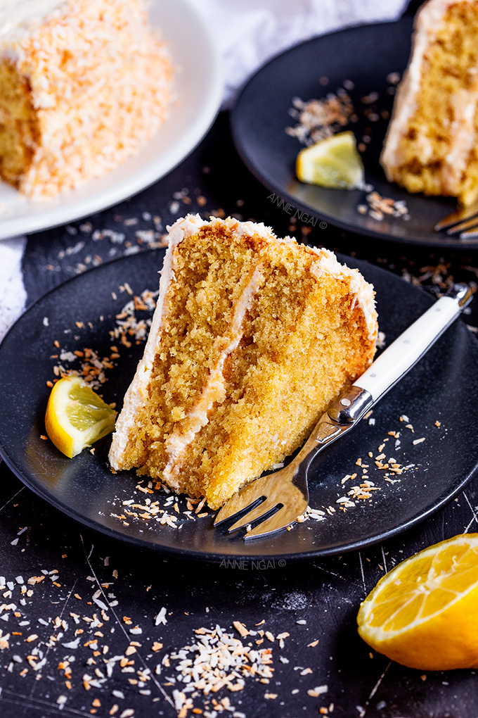 This Vegan Lemon Coconut Layer Cake combines a soft, flavourful lemon sponge, whipped coconut vanilla frosting and has a toasted coconut coating on the sides. It is the perfect cake for a birthday or Spring gathering.